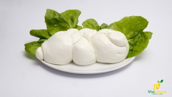 Barchette di foglie di limone con mozzarella filante